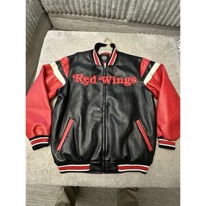 vintage detroit red wings starter jacket size Large